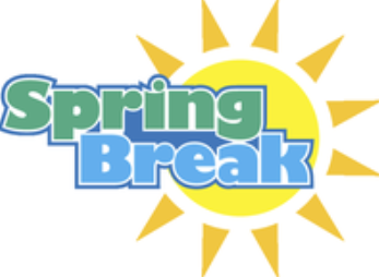 Spring Break text with sun
