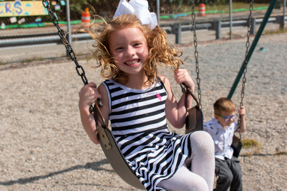 Swinging on the playground