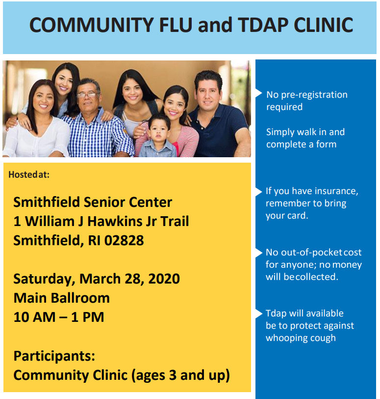 Community Flu and TDAP Clinic Poster