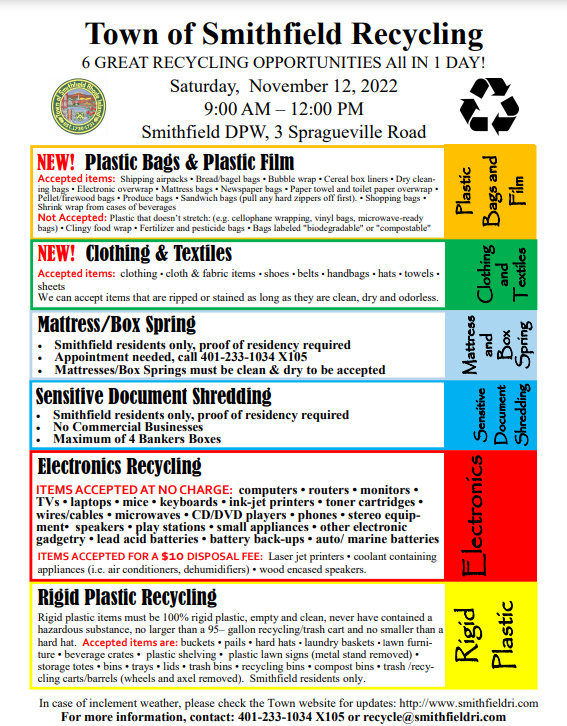 Town of Smithfield Recycling Event