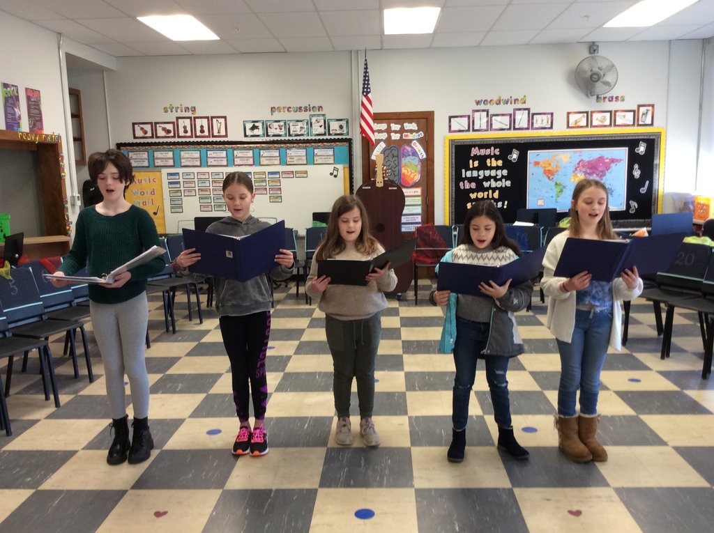 PVES students rehearsing for All State Chorus rehearsals 