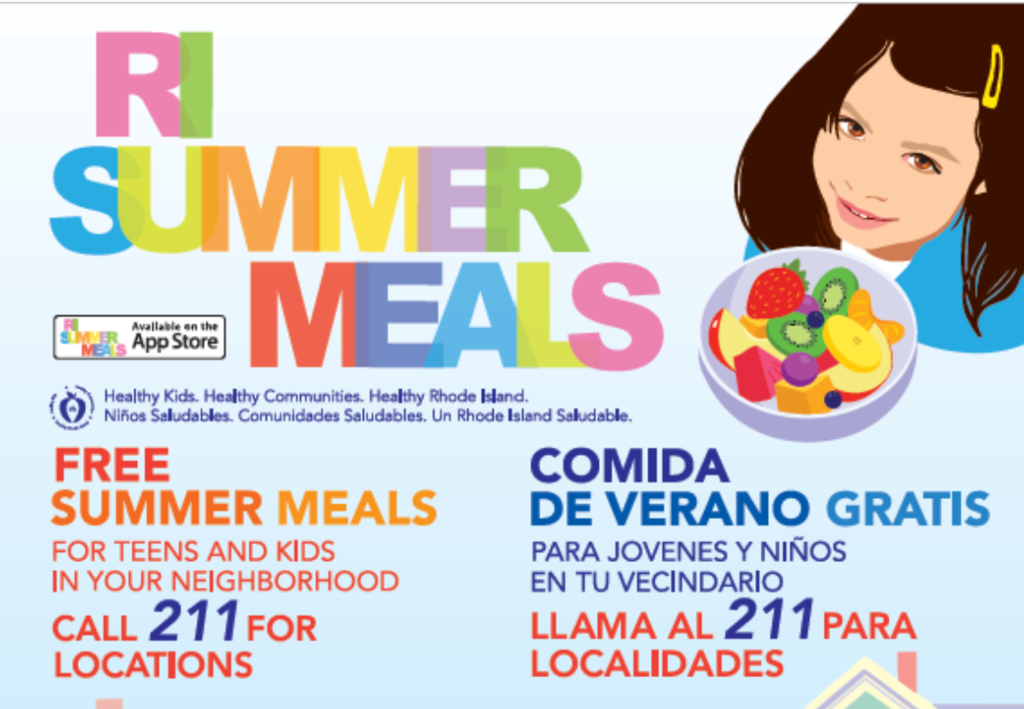 RI summer meals call 211
