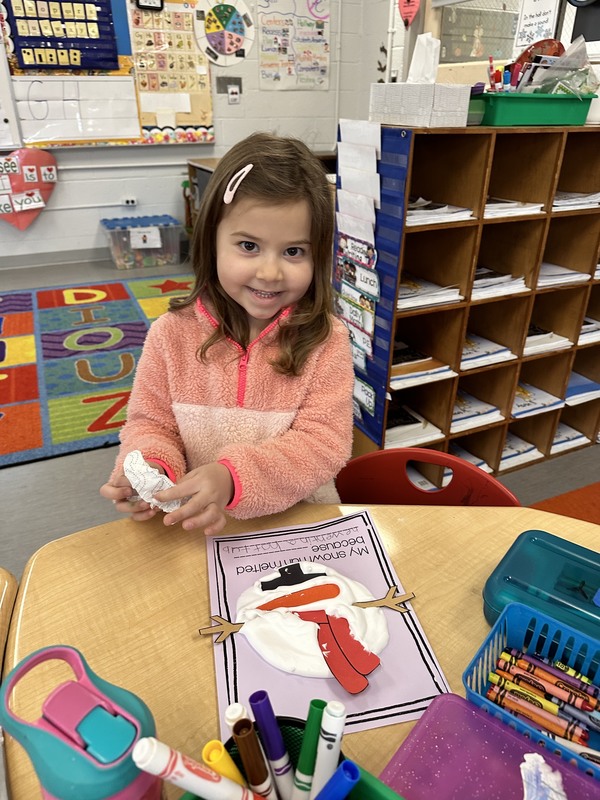 Kindergarten melted snowman